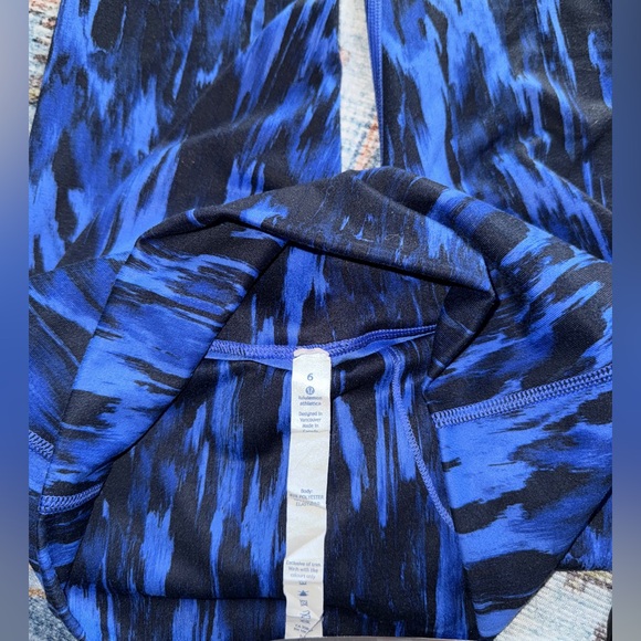Lululemon Pace Revival Blue Splat Print Wunder Under Full Length Luxe Legging - Picture 4 of 4